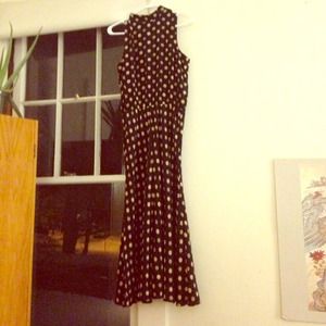 Polka Dot Button-back Maxi Dress