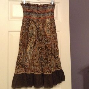 Strapless Paisley Dress