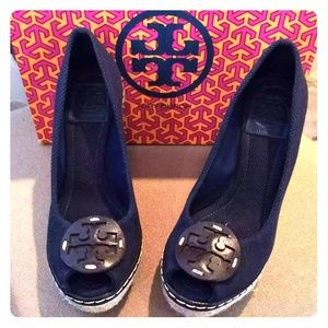 Tory Burch Espadrille Wedge (Royal Navy)