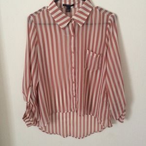Forever 21 Sheer Button-down Top