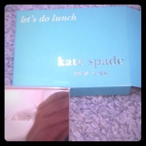 Kate spade new silver business card holder