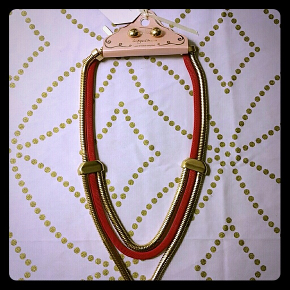 Red cord chain necklace set