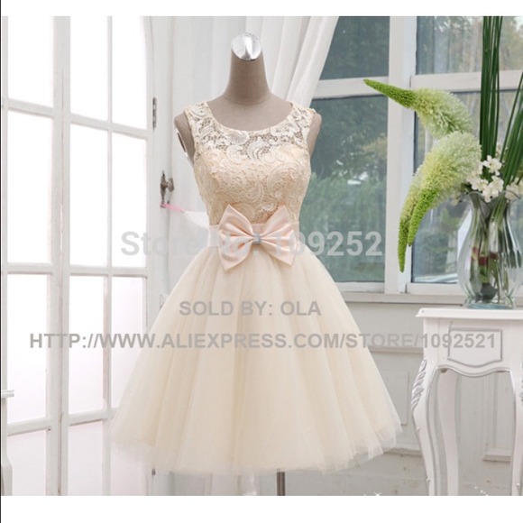Princess style champagne bandage dress