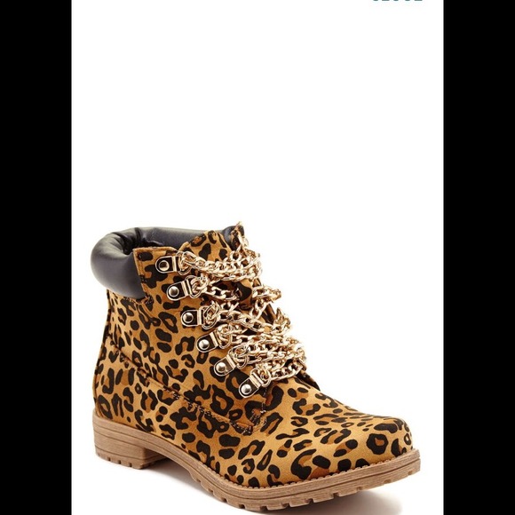 SOLD Gold Chain Strap Animal Boots