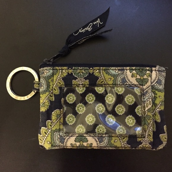 Vera Bradley Bags Vera Bradley Navy Green Paisley Zip Coin Purse