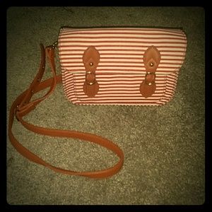 Red crossbody handbag