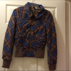 H&M Plaid Print Zip Up Jacket