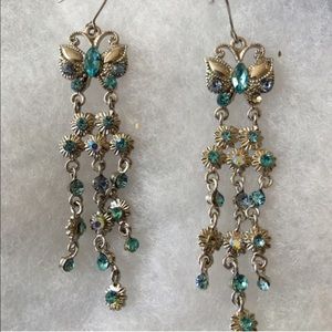 Blue Butterfly Swarovski Earrings