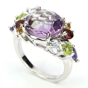 🎉HP🎉Amethyst Garnet Peridot Citrine Topaz Ring