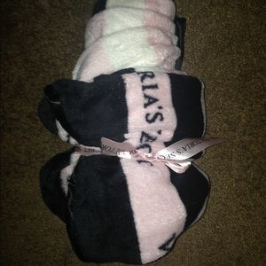 Victoria secrets black pink and white blanket!