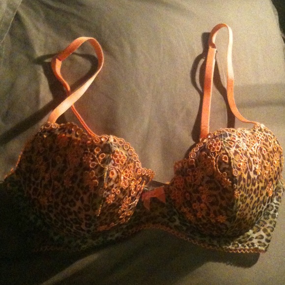 VS Orange and leopard print bra