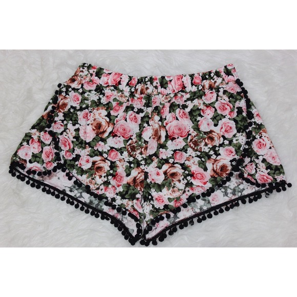 Forever 21 Pants - Forever 21 Festive Floral Dolphin Shorts