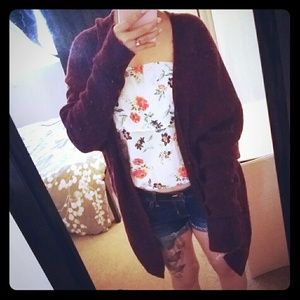 SOLD-Oversized LA HEARTS CARDIGAN