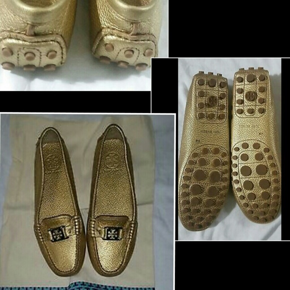 SOLD!! Auth Gold TORY Burch kendrick loafer 9.5