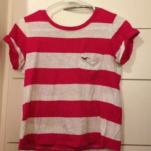 Pink and white striped tee shirt