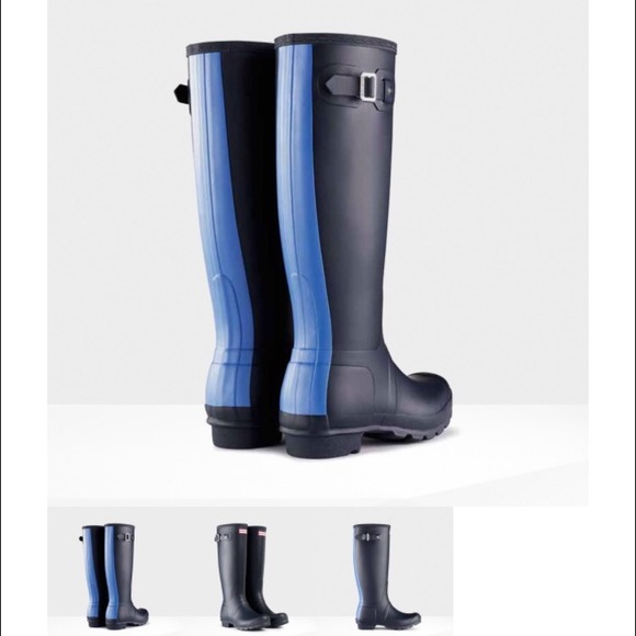 Hunter Boots - Original Tall Navy with stripe