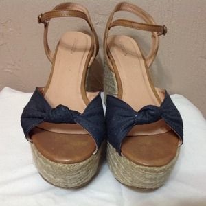 Black and Tan Rope Platform Sandals