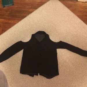Black sheer shoulder less blouse
