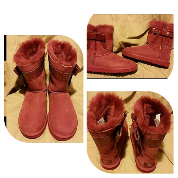 SOLD. Sangria Red UGG Josette boots size 8