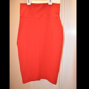 Orange Midi Skirt