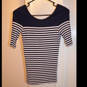Navy blue striped top