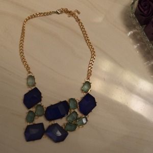 Navy blue and green necklace