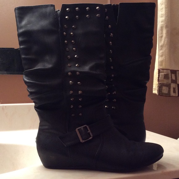 Black studded boots