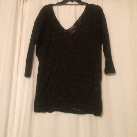 Express Black Zebra Sheer Top