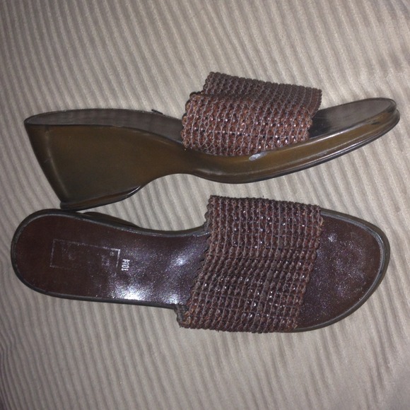 Size 10 brown mule sandals