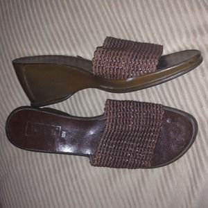 Size 10 brown mule sandals