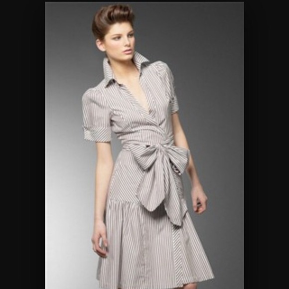 Bellette striped  wrap dress by DVF