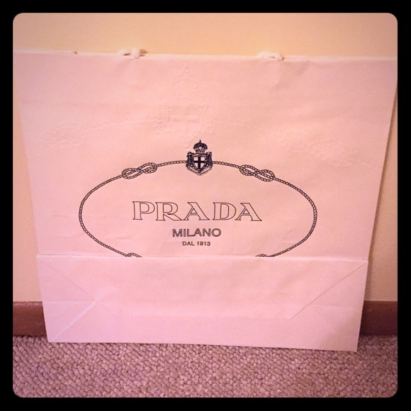 Brand new white Prada gift bag with Prada tissue