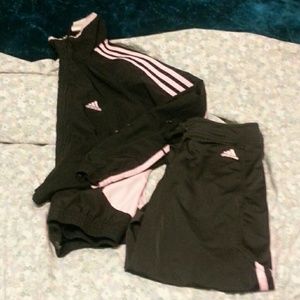 Adidas matching jacket and capree pants!