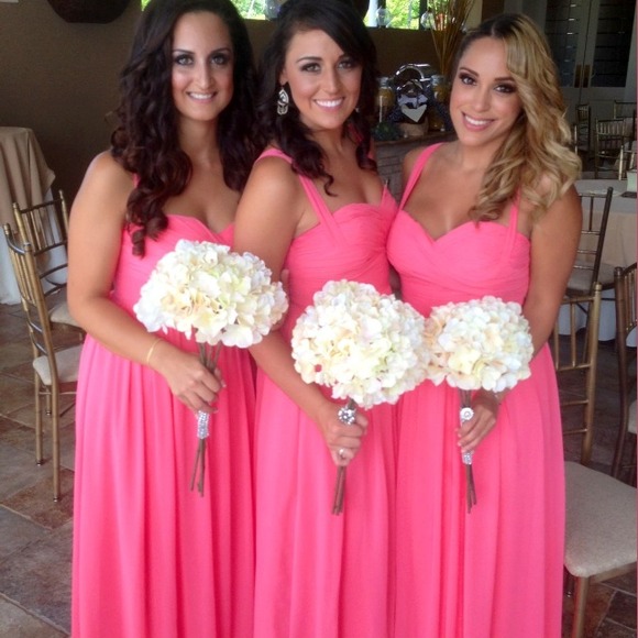 Pink a line sweetheart formal event gown dress