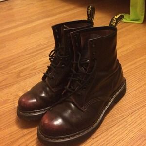 Dark red doc martens