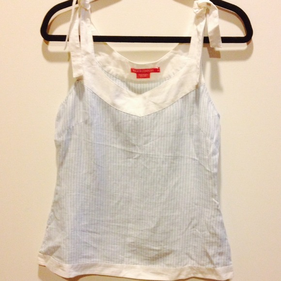Linen blue and white strip tank
