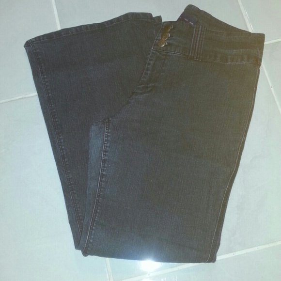 High waisted blue jeans