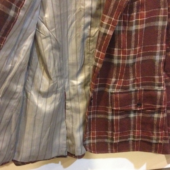 Plaid wool/cotton jacket with silk lining - Picture 4 of 4