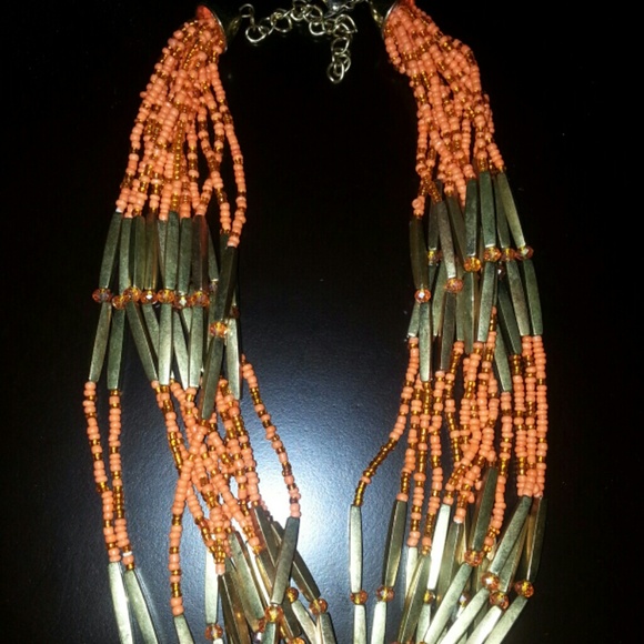 Statement beaded necklace