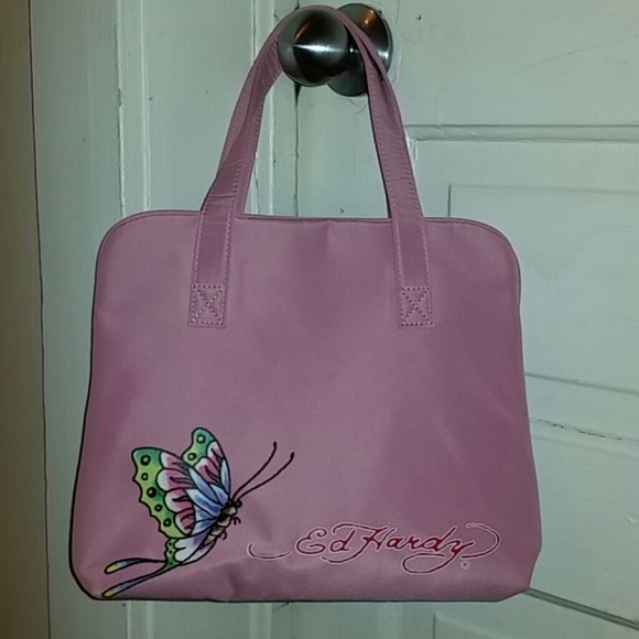 Ed Hardy Pink  Purse Large