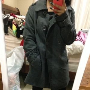 Grey double breast Peacoat