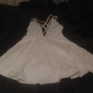 White deep v dress!