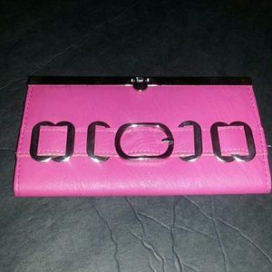 Pink and silver clutch