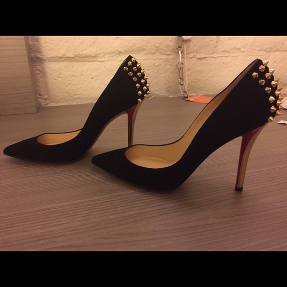 Classic 100 mm lady pumps with gold spikes - Picture 2 of 4