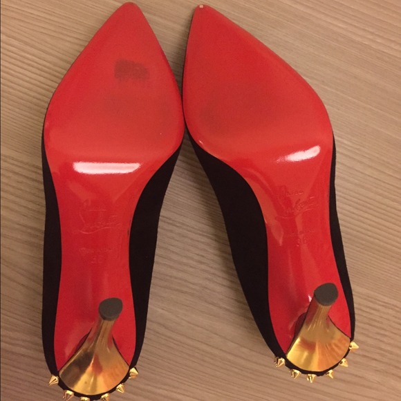 Classic 100 mm lady pumps with gold spikes - Picture 3 of 4
