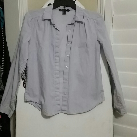 *Light blue and white pinstripe button up
