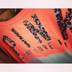 Victoria's Secret PINK leopard bling Tee. Small.