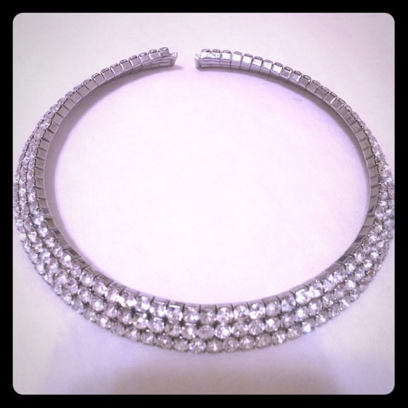 Rhinestone choker necklace