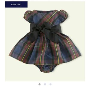Ralph Lauren Tartan taffeta dress size 9 months