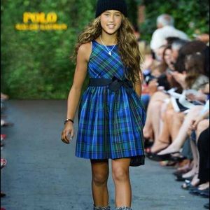 Ralph Lauren blue tartan dress for girls